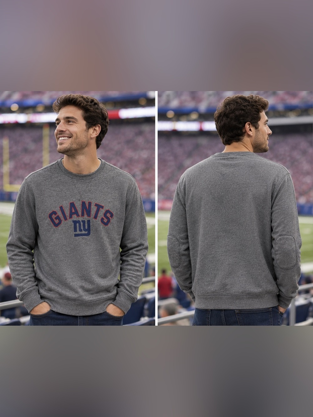 🆕 Fanatics NY Giants Men’s Medium Gray Crewneck Sweatshirt BNWT